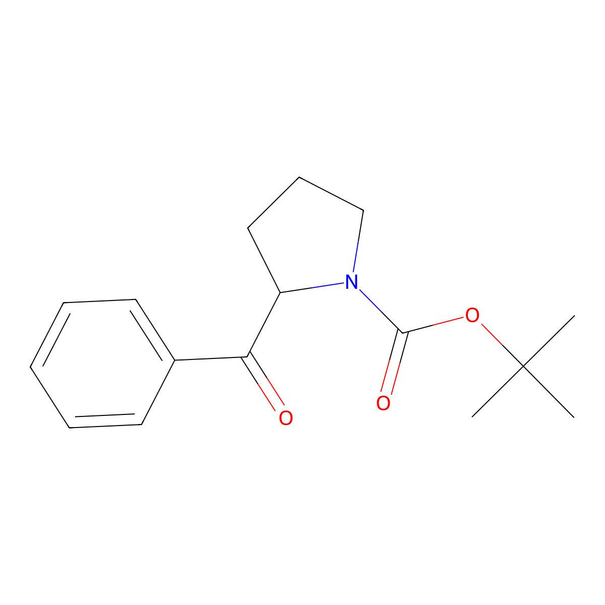 Tert-butyl 2-benzoylpyrrolidine-1-carboxylate molecular structure, CAS 138371-51-4