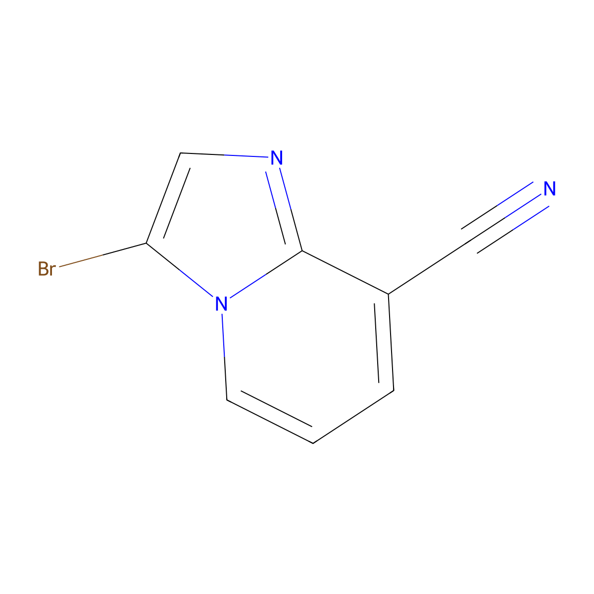 3-Bromoimidazo[1,2-a]pyridine-8-carbonitrile molecular structure, CAS 1383718-53-3