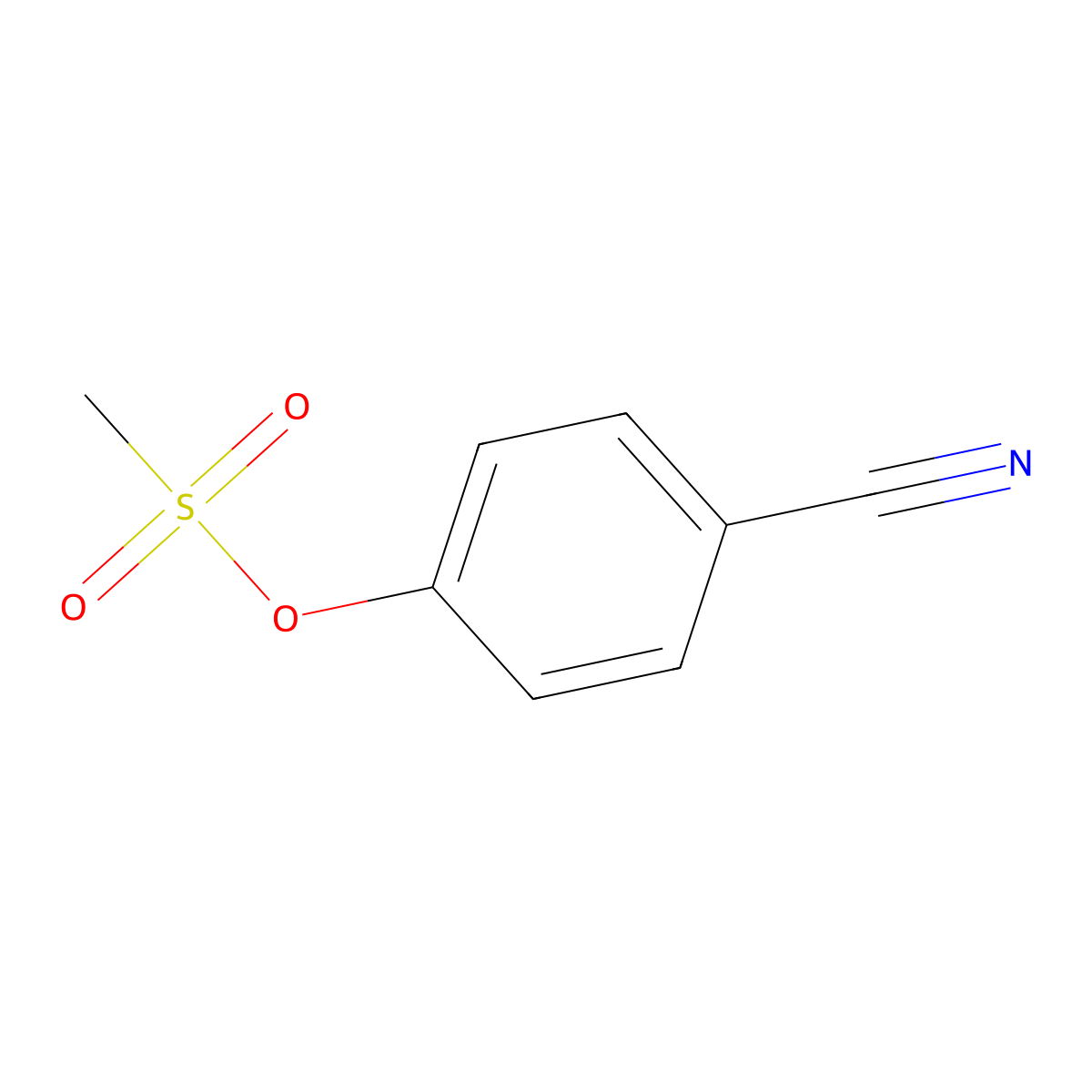 Benzonitrile, 4-[(methylsulfonyl)oxy]- molecular structure, CAS 138373-10-1