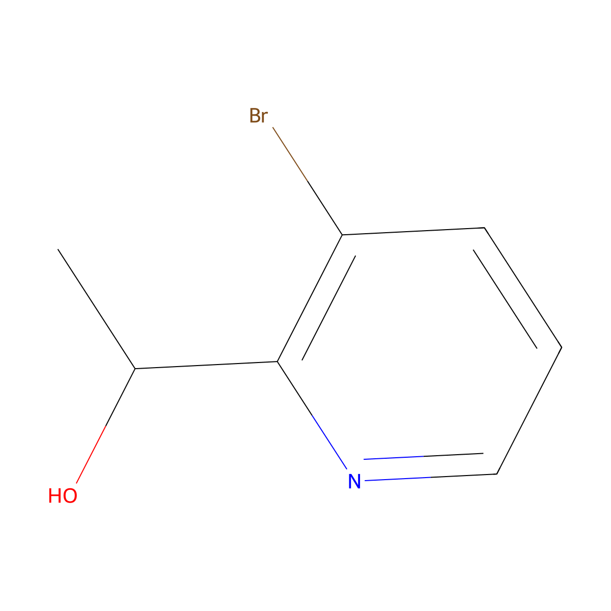 1-(3-Bromopyridin-2-yl)ethanol molecular structure, CAS 1383734-83-5