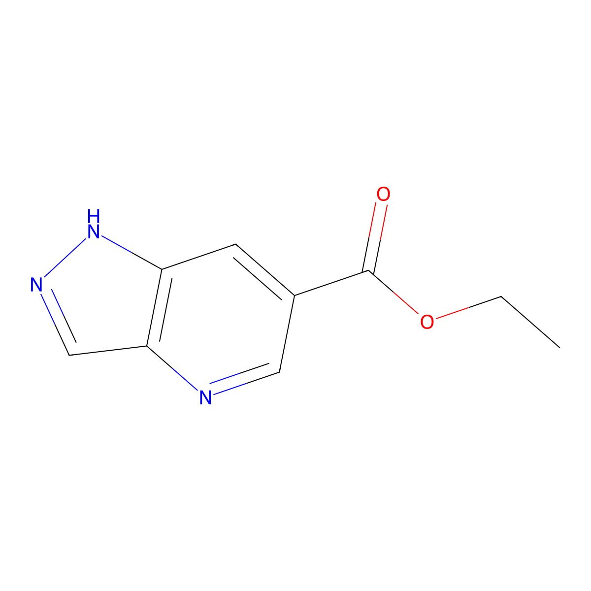 Ethyl 1H-pyrazolo[4,3-B]pyridine-6-carboxylate molecular structure, CAS 1383735-30-5