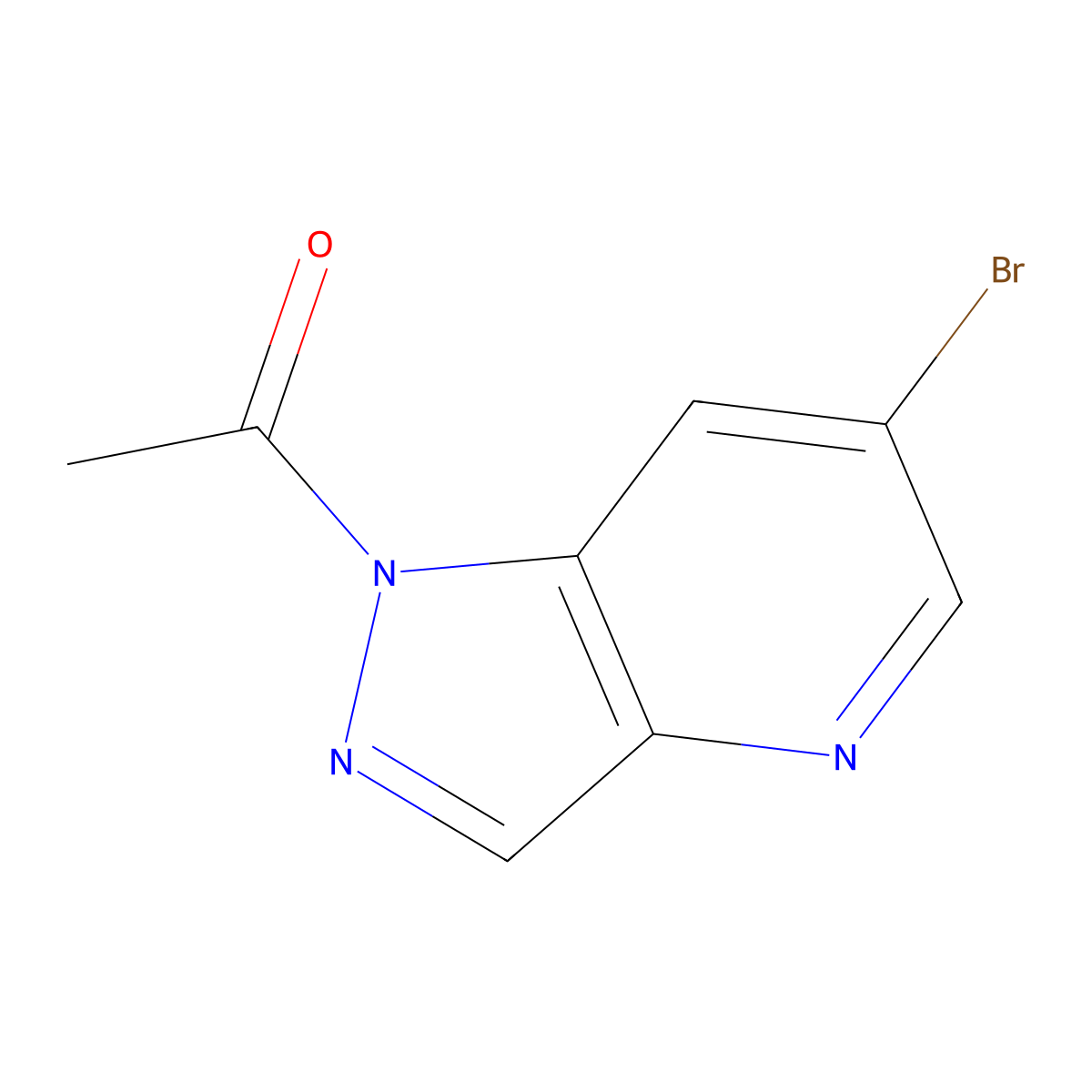 1-(6-bromo-1H-pyrazolo[4,3-b]pyridin-1-yl)ethanone molecular structure, CAS 1383735-65-6