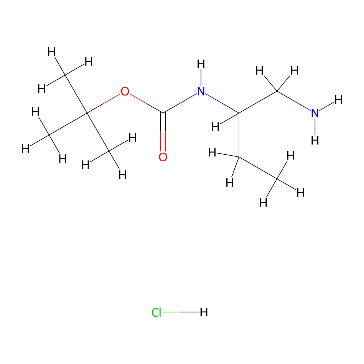 tert-Butyl (1-aminobutan-2-yl)carbamate hydrochloride molecular structure, CAS 138374-00-2