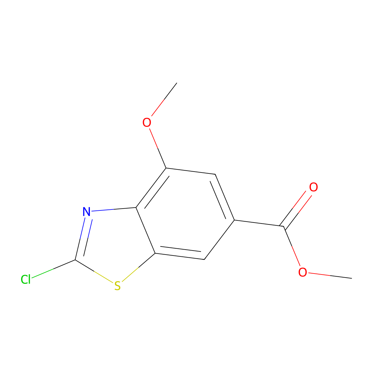 Methyl 2-chloro-4-methoxybenzo[d]thiazole-6-carboxylate molecular structure, CAS 1383740-05-3