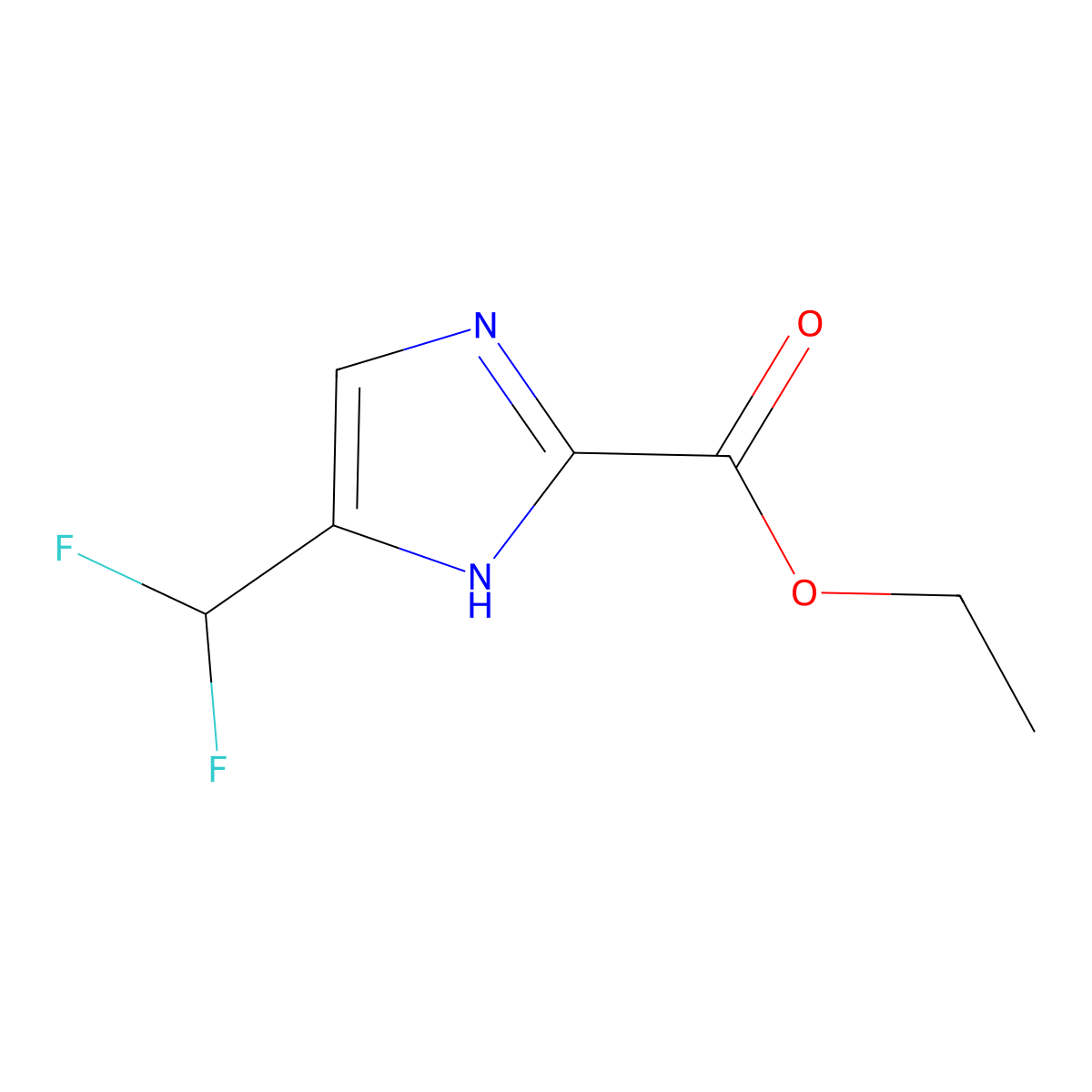 ethyl 5-(difluoromethyl)-1H-imidazole-2-carboxylate molecular structure, CAS 1383742-13-9