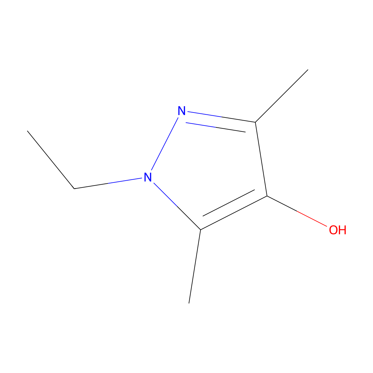 1-ethyl-3,5-dimethyl-1H-pyrazol-4-ol molecular structure, CAS 1383747-15-6
