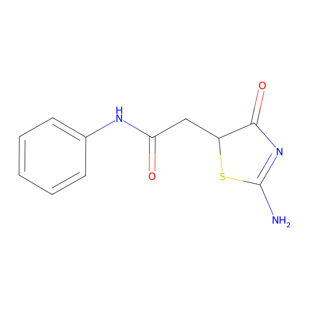 2-(2-imino-4-oxo-1,3-thiazolidin-5-yl)-N-phenylacetamide molecular structure, CAS 138375-99-2