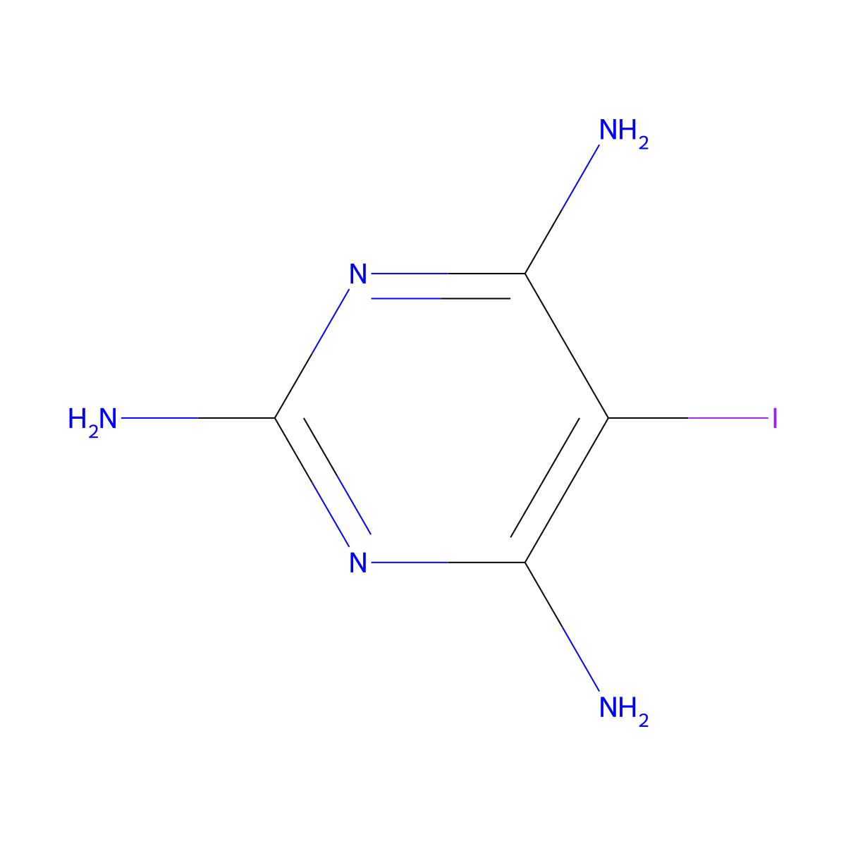 2,4,6-Pyrimidinetriamine, 5-iodo- molecular structure, CAS 1383788-25-7