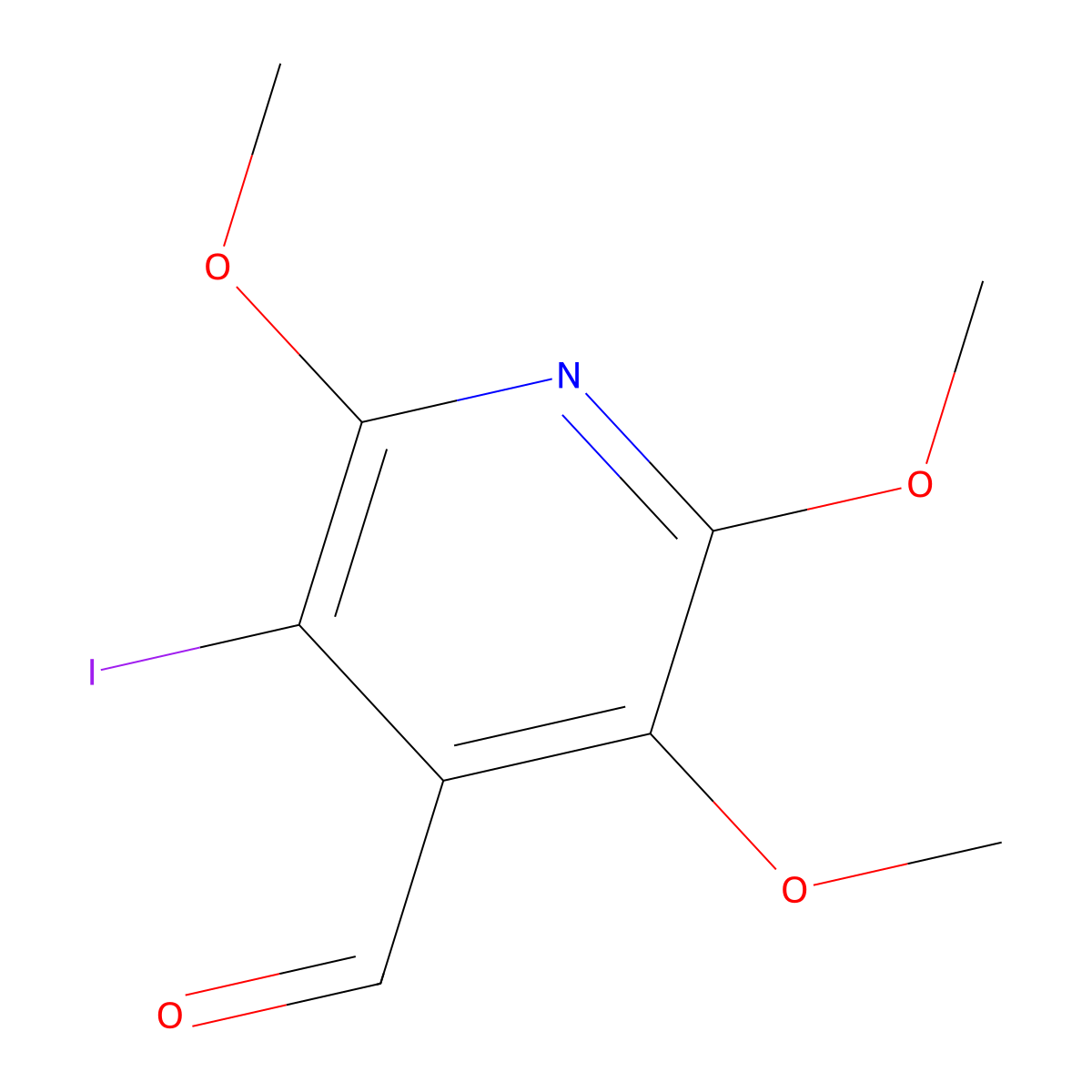 3-Iodo-2,5,6-trimethoxyisonicotinaldehyde molecular structure, CAS 1383788-27-9
