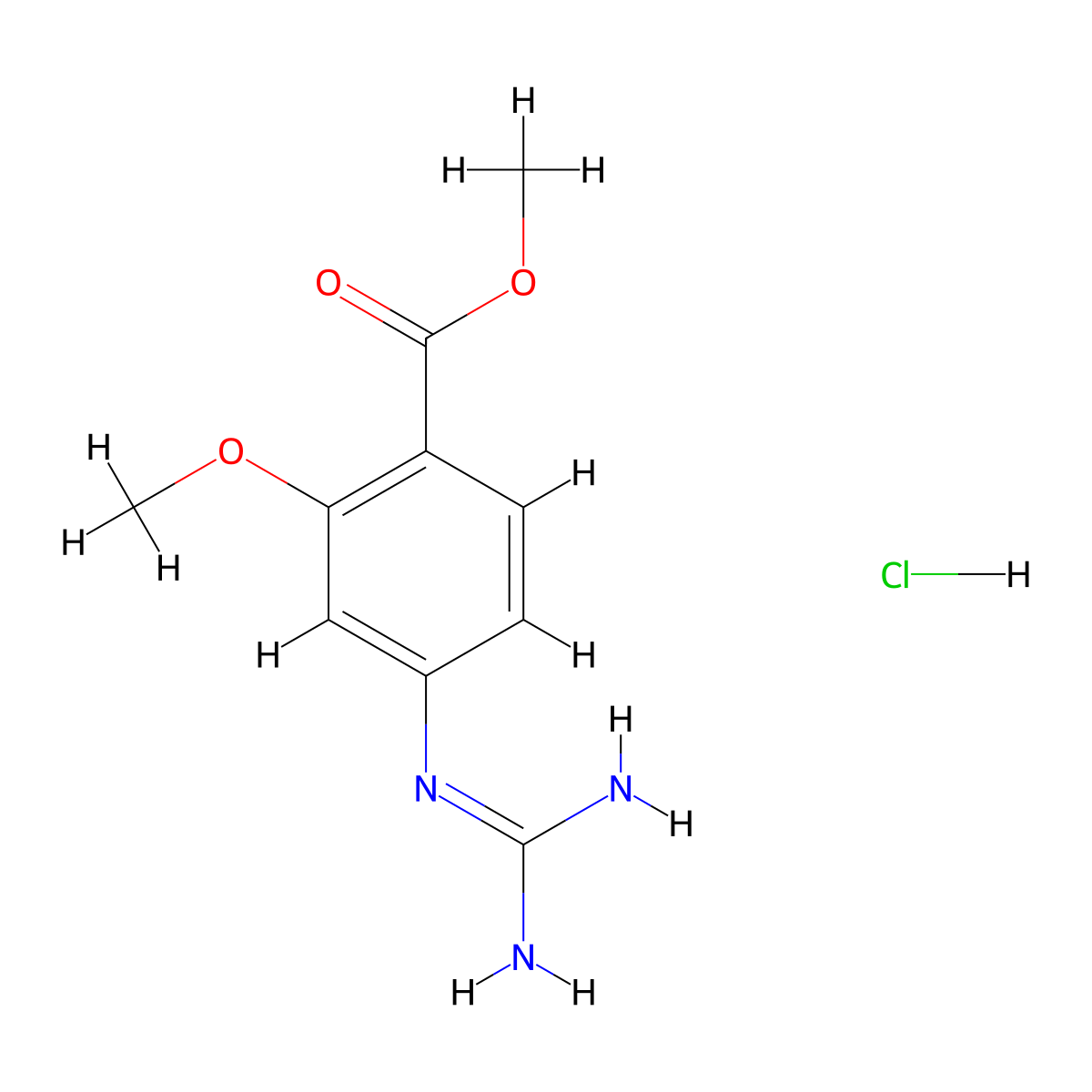 Methyl 4-guanidino-2-methoxybenzoate hydrochloride molecular structure, CAS 1383788-29-1