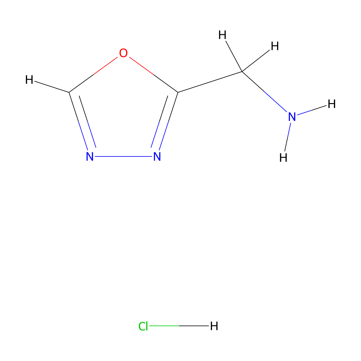 (1,3,4-Oxadiazol-2-yl)methylamine hydrochloride molecular structure, CAS 1383788-35-9