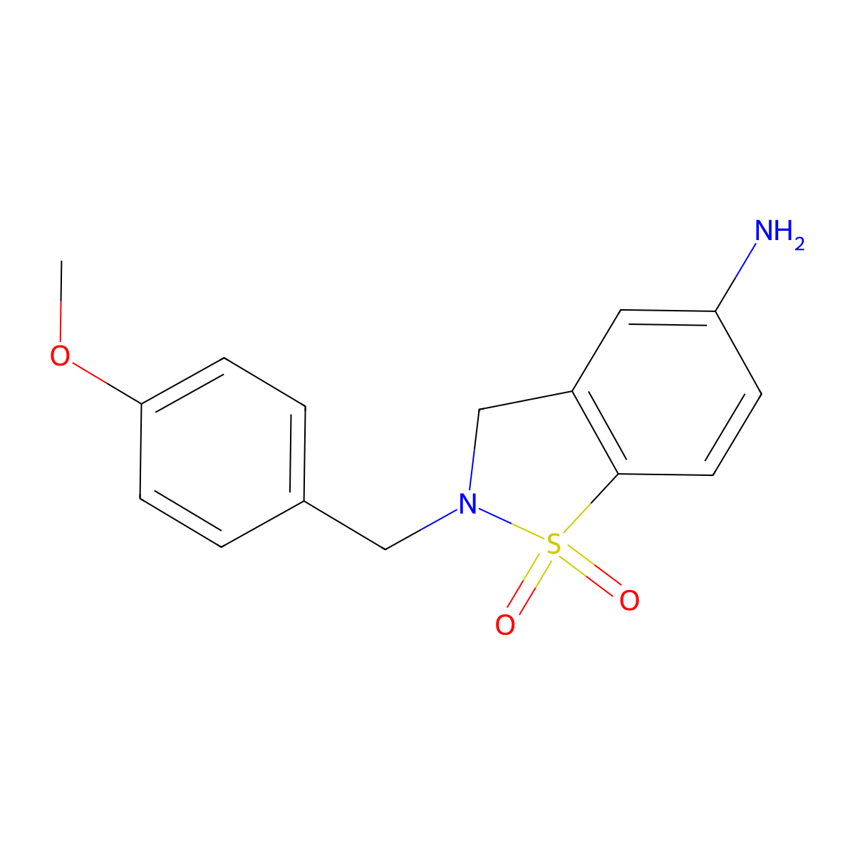 5-Amino-2-(4-Methoxybenzyl)-2,3-Dihydrobenzo(D)Isothiazole 1,1-Dioxide molecular structure, CAS 1383788-38-2