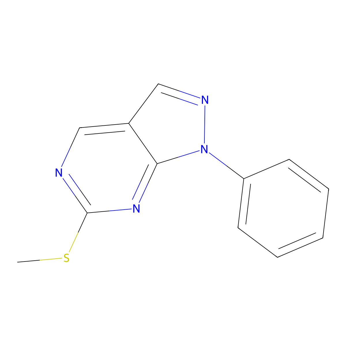 6-(Methylthio)-1-phenyl-1H-pyrazolo[3,4-d]pyrimidine molecular structure, CAS 1383788-39-3
