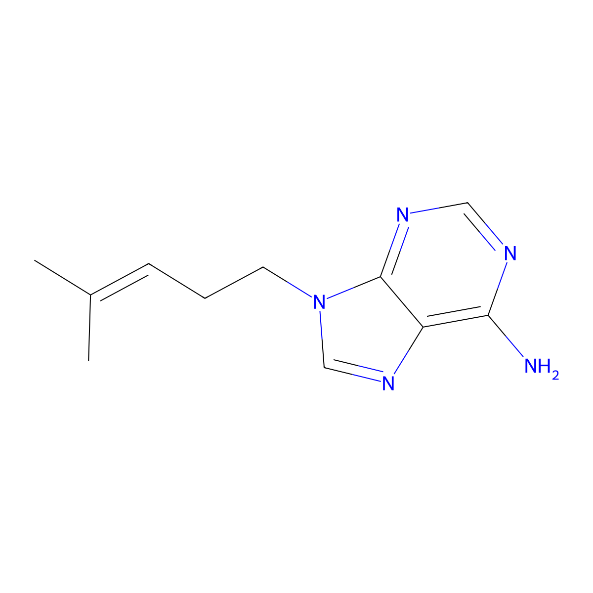 9-(4-Methylpent-3-en-1-yl)-9H-purin-6-amine molecular structure, CAS 1383788-42-8