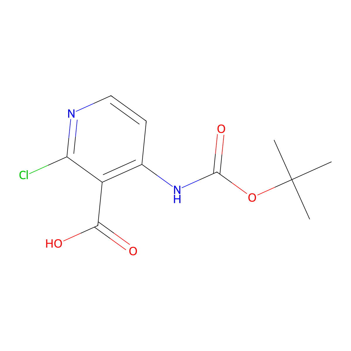 4-((tert-Butoxycarbonyl)amino)-2-chloronicotinic acid molecular structure, CAS 1383788-47-3
