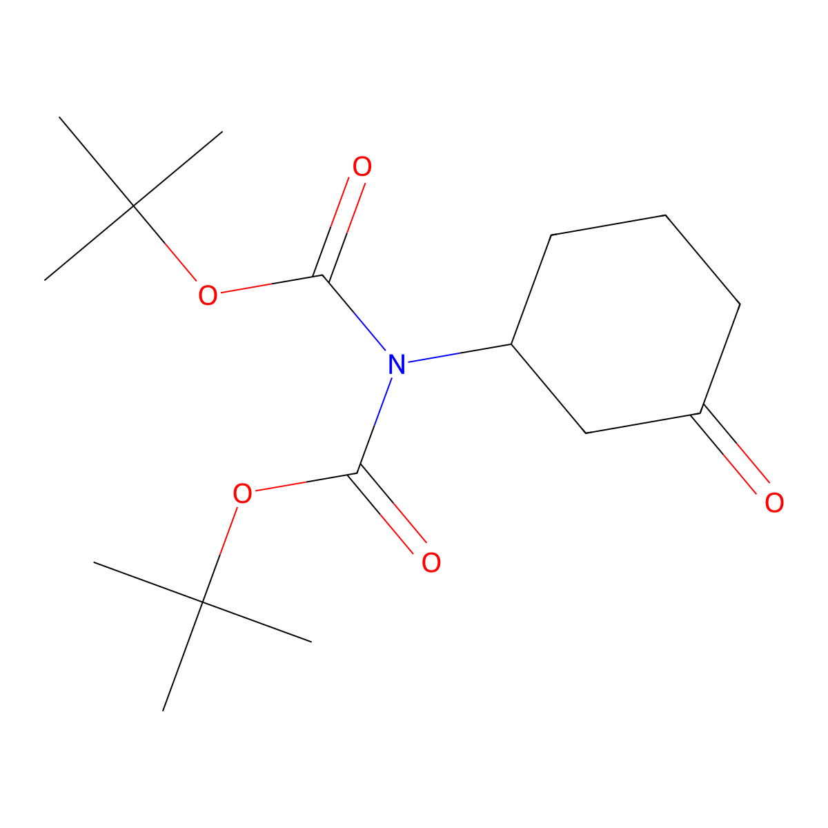 3-(N,N-Bis(tert-butoxycarbonyl)amino)cyclohexanone molecular structure, CAS 1383796-49-3