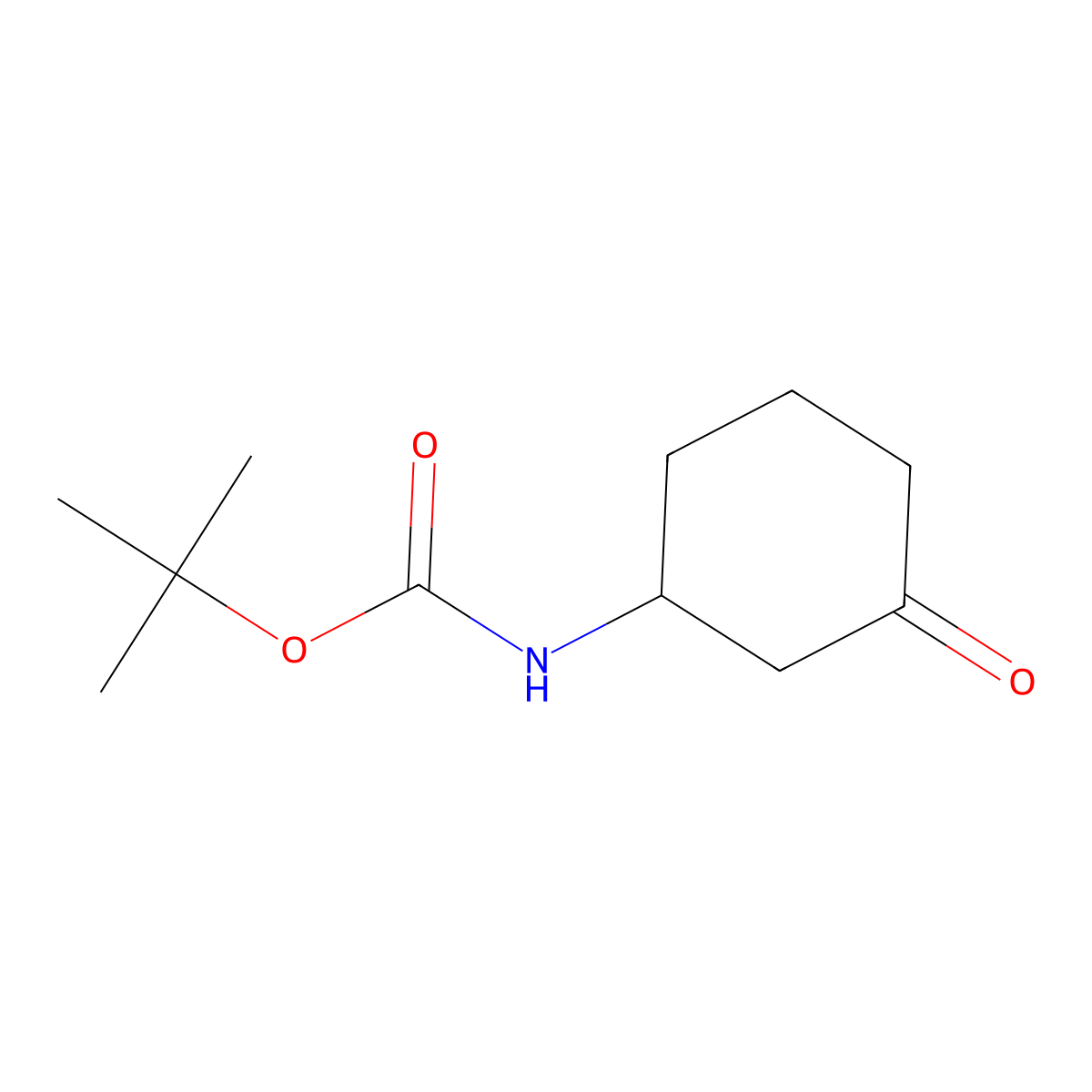 tert-butyl N-[(1R)-3-oxocyclohexyl]carbamate molecular structure, CAS 1383797-87-2