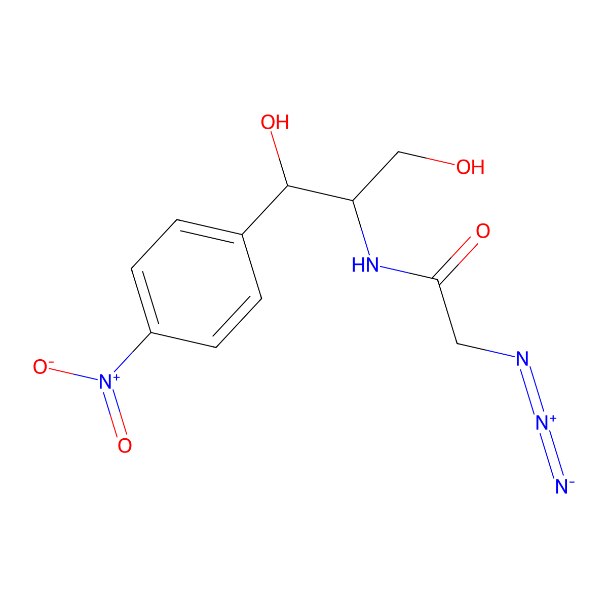 Azidamfenicol molecular structure, CAS 13838-08-9