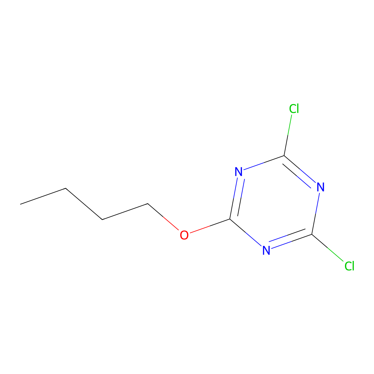 2-Butoxy-4,6-dichloro-1,3,5-triazine molecular structure, CAS 13838-32-9