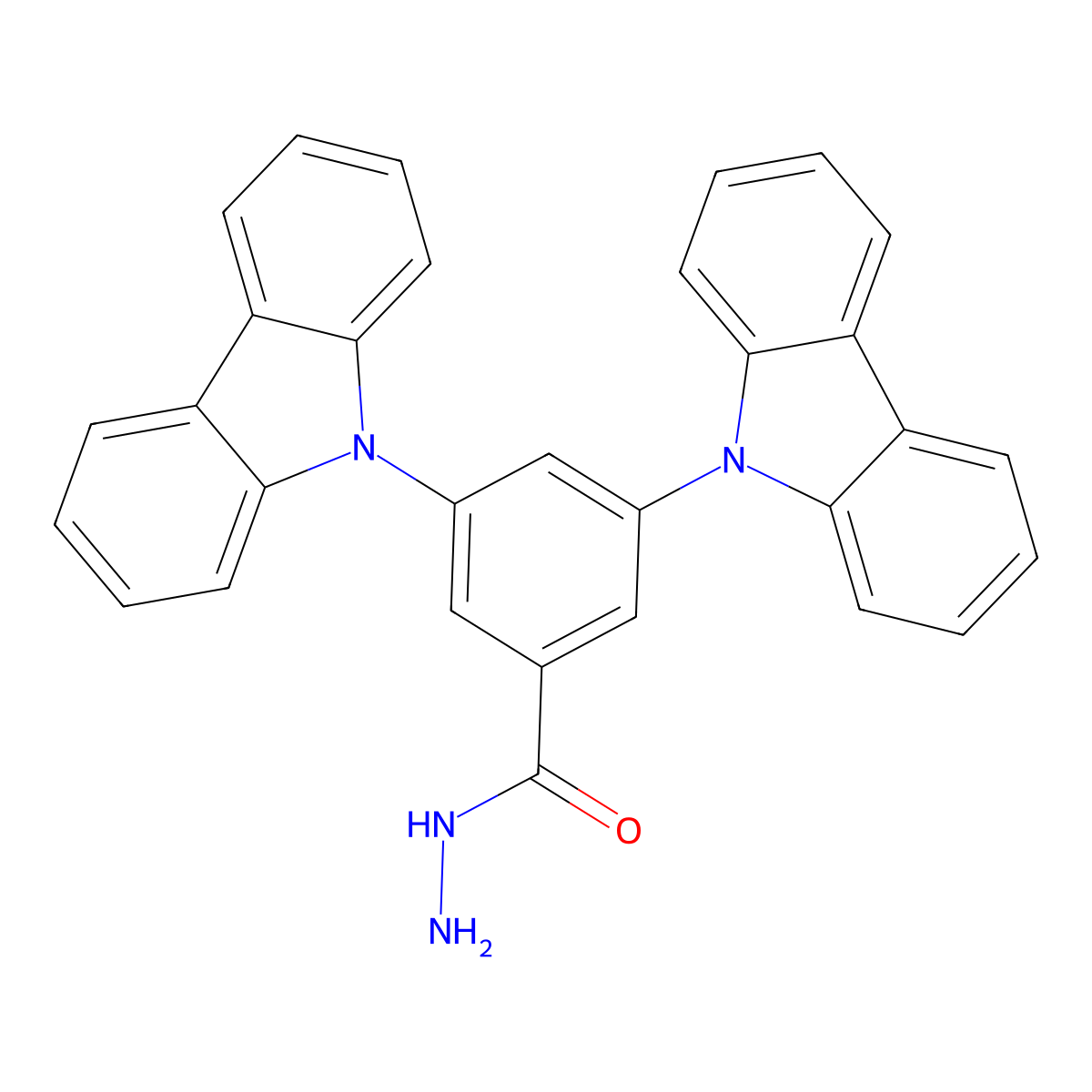 3,5-Di(9H-carbazol-9-yl)benzohydrazide molecular structure, CAS 1383804-45-2