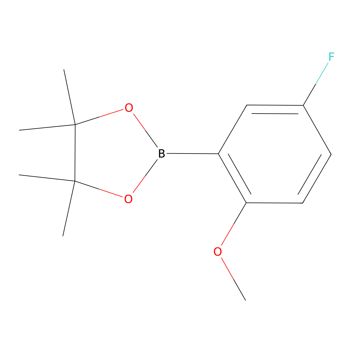 5-Fluoro-2-methoxyphenylboronic acid pinacol ester molecular structure, CAS 1383806-53-8
