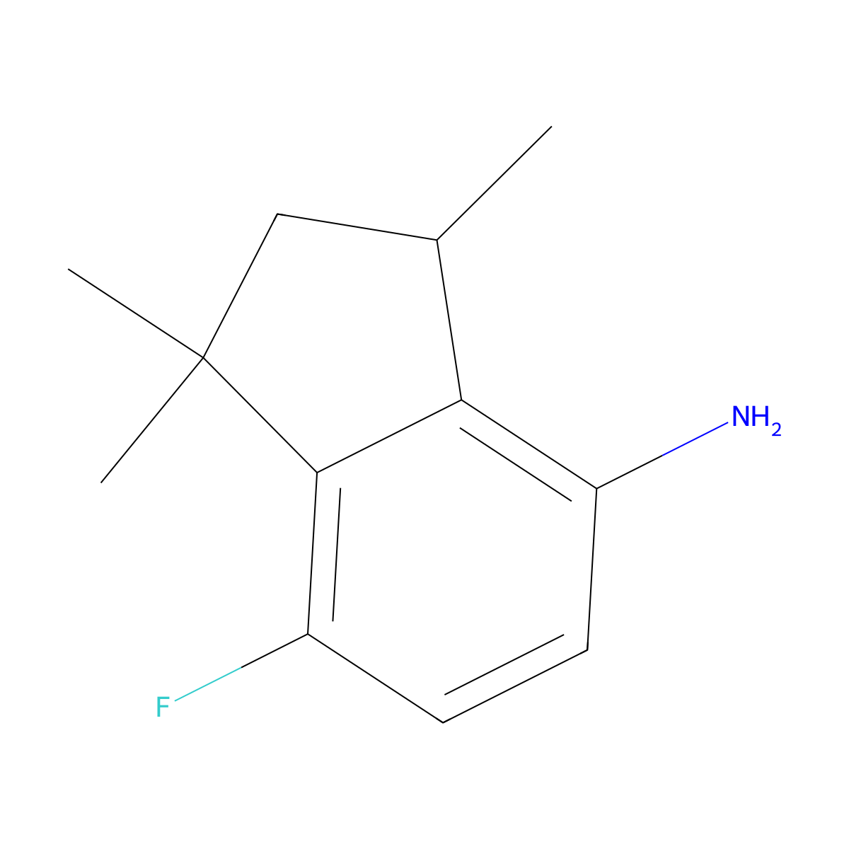 7-Fluoro-1,1,3-trimethyl-4-aminoindane molecular structure, CAS 1383809-95-7