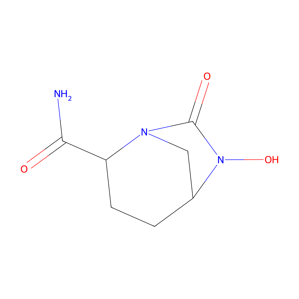 (2S,5R)-6-Hydroxy-7-oxo-1,6-diazabicyclo[3.2.1]octane-2-carboxamide molecular structure, CAS 1383814-64-9