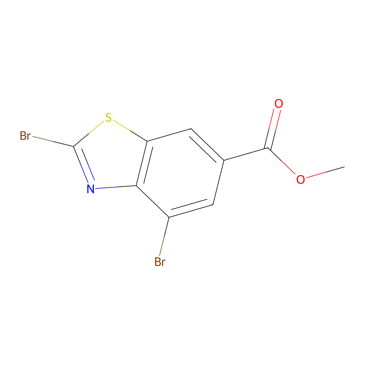 Methyl 2,4-dibromobenzo[d]thiazole-6-carboxylate molecular structure, CAS 1383824-12-1