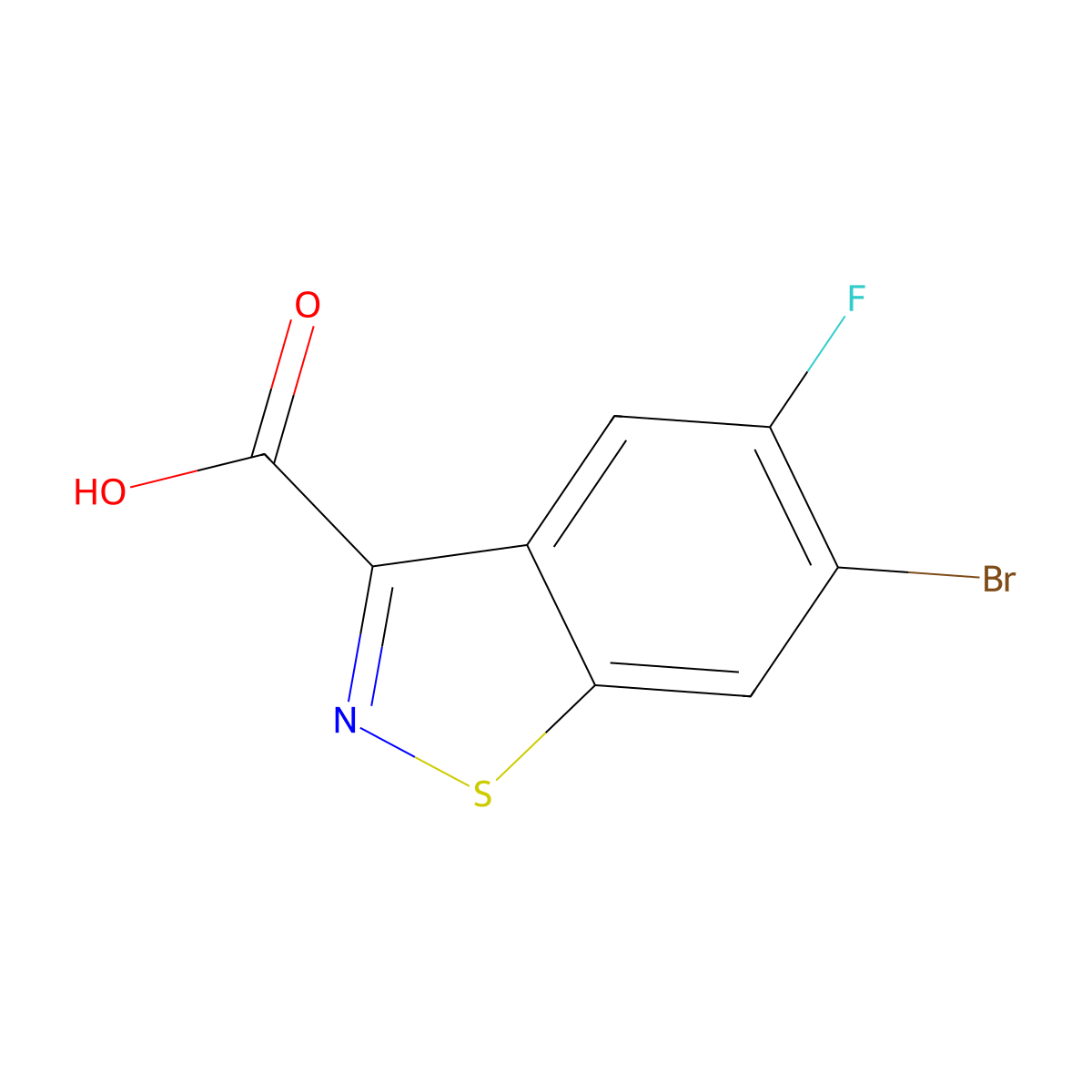 6-Bromo-5-fluorobenzo[d]isothiazole-3-carboxylic acid molecular structure, CAS 1383824-43-8
