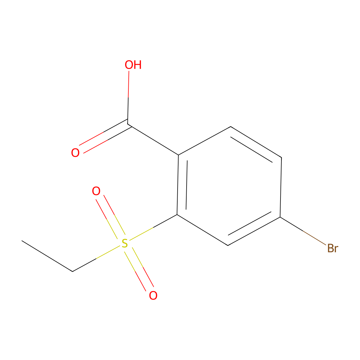 4-Bromo-2-(ethanesulfonyl)benzoic acid molecular structure, CAS 1383826-63-8