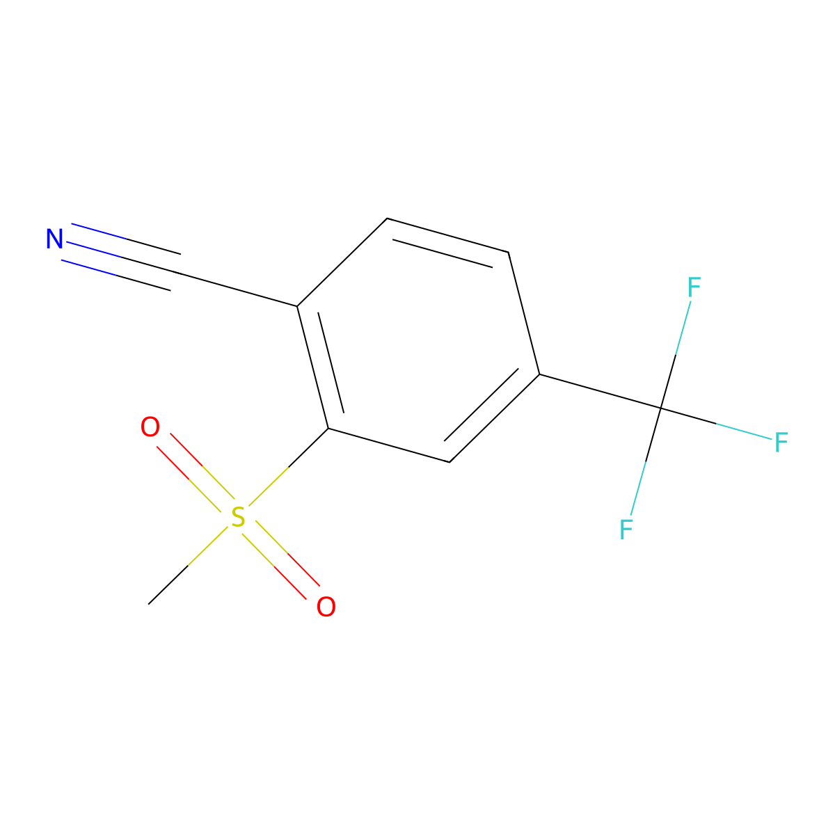 2-Methanesulfonyl-4-(trifluoromethyl)benzonitrile molecular structure, CAS 1383827-77-7