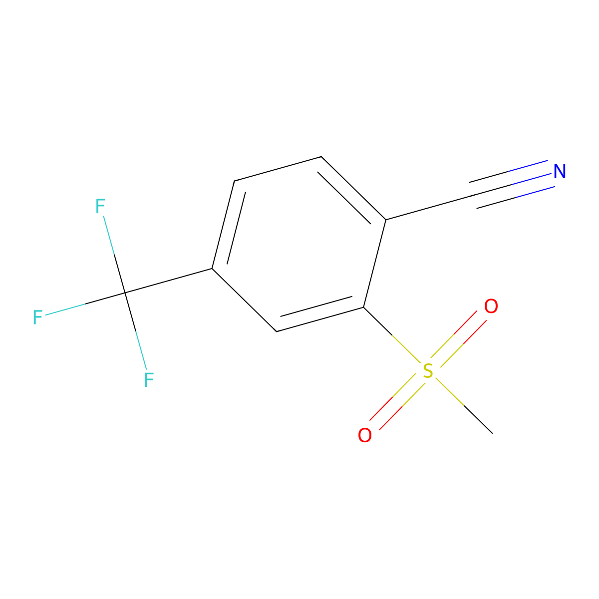 2-Methanesulfonyl-4-(trifluoromethyl)benzonitrile molecular structure, CAS 1383827-77-7