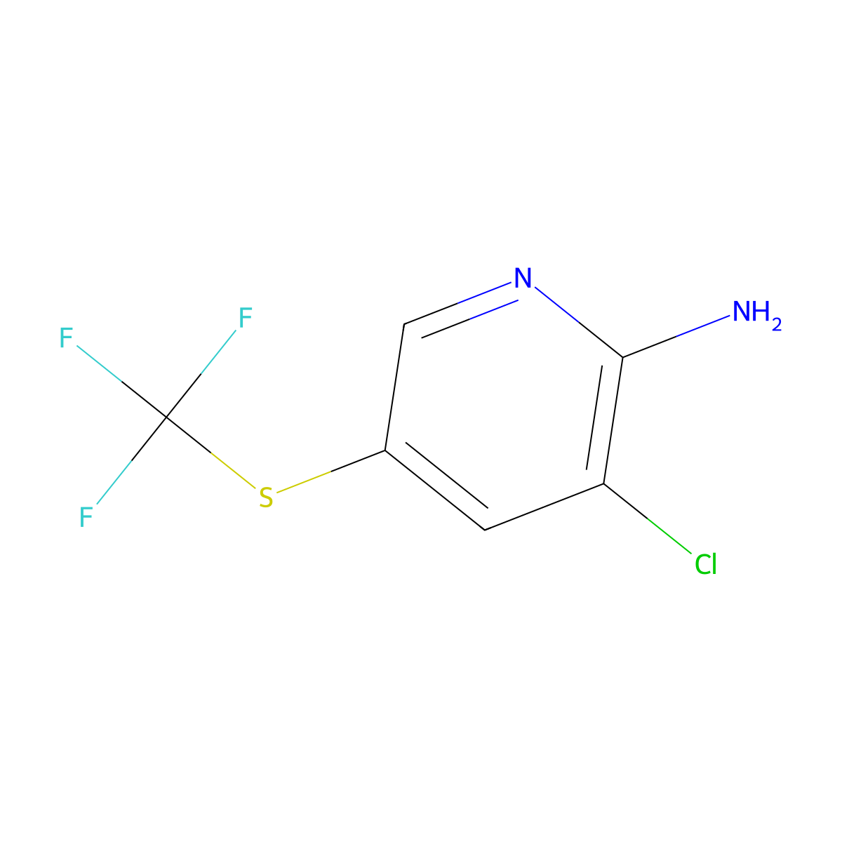 3-Chloro-5-((trifluoromethyl)thio)pyridin-2-amine molecular structure, CAS 1383834-40-9