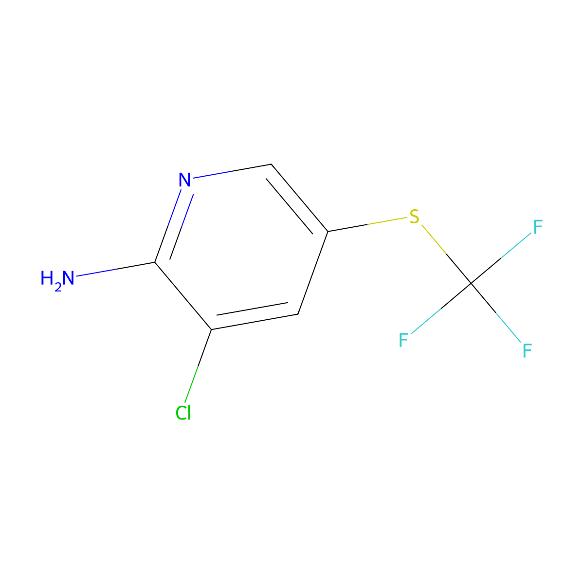 3-Chloro-5-((trifluoromethyl)thio)pyridin-2-amine molecular structure, CAS 1383834-40-9