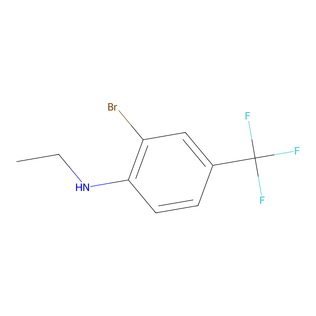 2-bromo-N-ethyl-4-(trifluoromethyl)aniline molecular structure, CAS 1383834-88-5