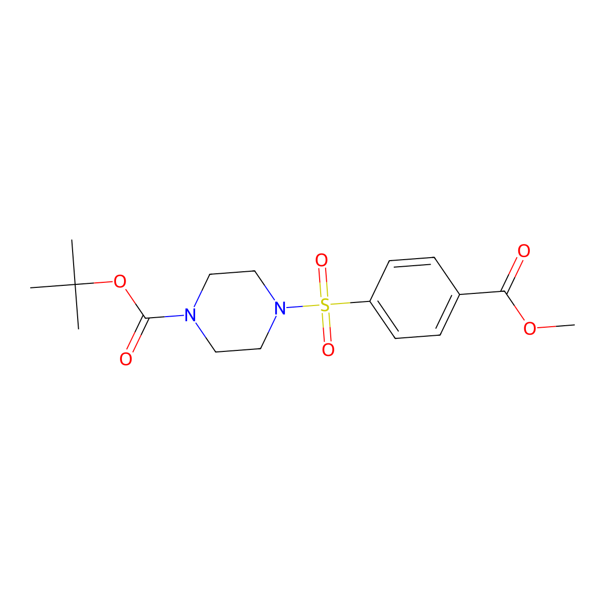 Methyl 4-((4-(tert-butoxycarbonyl)piperazinyl)sulfonyl)benzoate molecular structure, CAS 138384-97-1