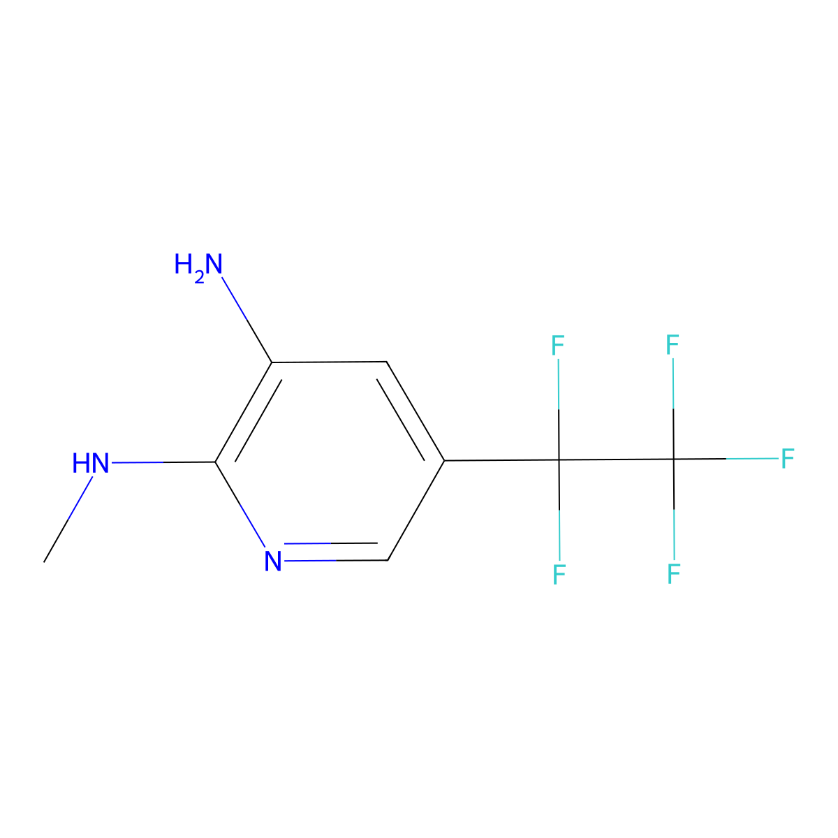 N2-Methyl-5-(perfluoroethyl)pyridine-2,3-diamine molecular structure, CAS 1383840-72-9