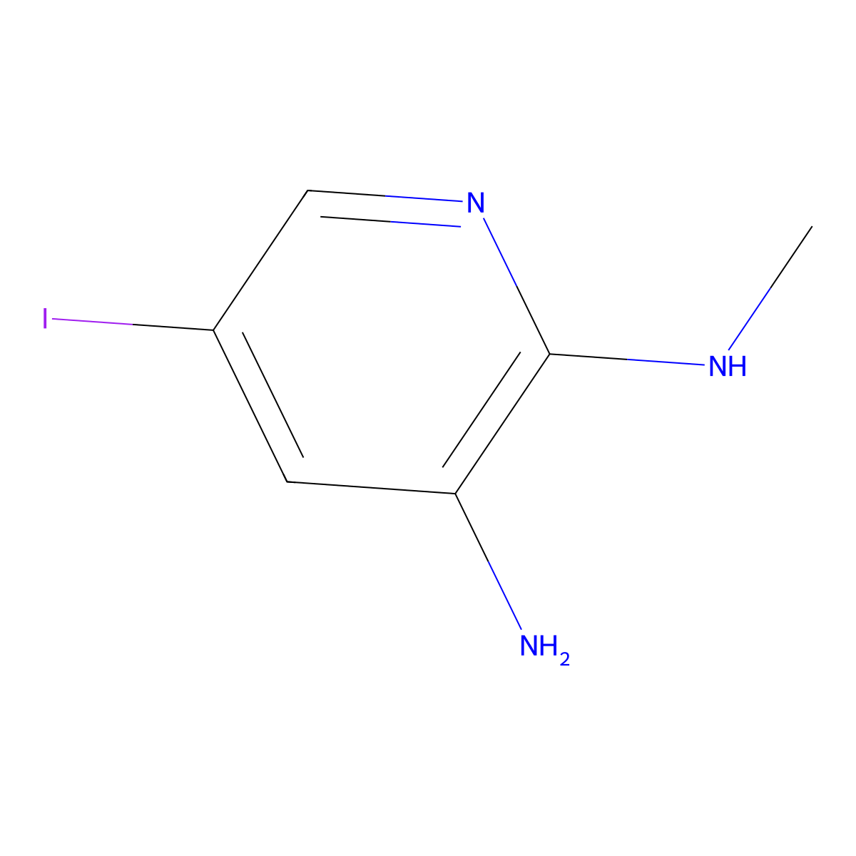 5-iodo-N2-methylpyridine-2,3-diamine molecular structure, CAS 1383840-76-3