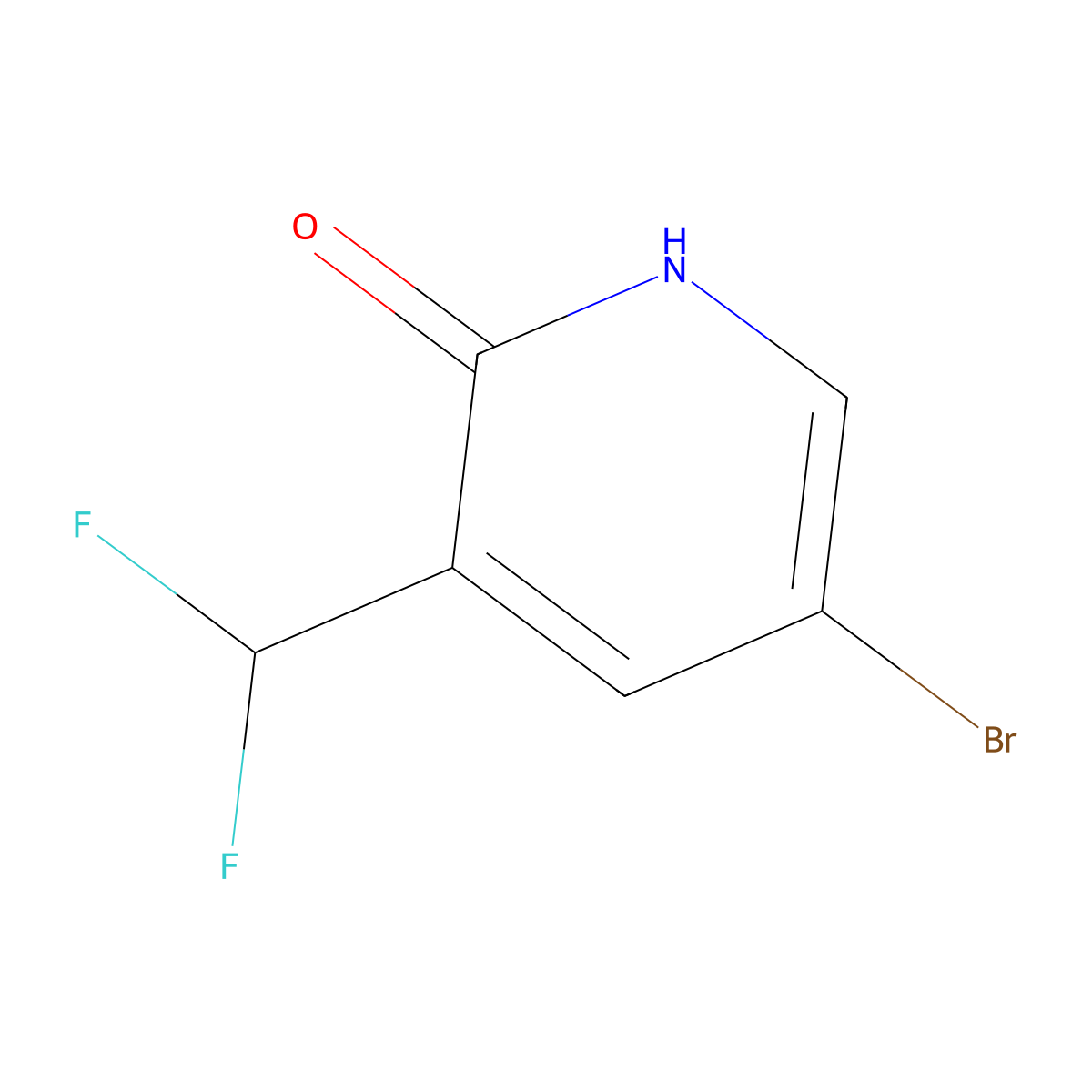 5-Bromo-3-(difluoromethyl)pyridin-2(1H)-one molecular structure, CAS 1383847-34-4