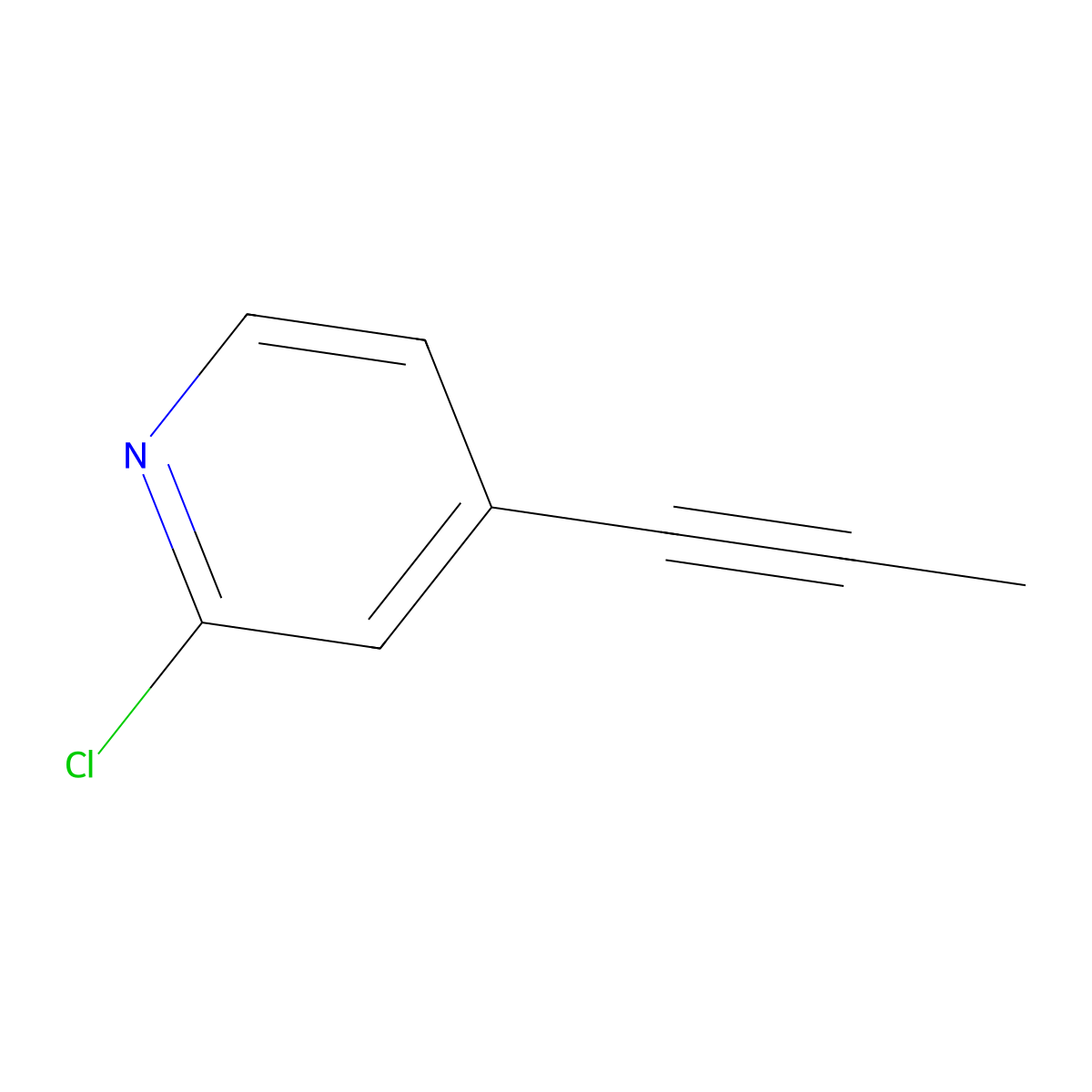 2-Chloro-4-(prop-1-ynyl)pyridine molecular structure, CAS 1383847-39-9
