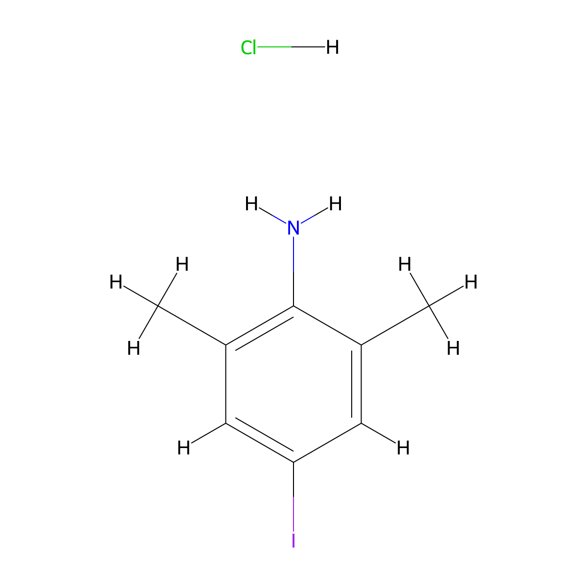 4-Iodo-2,6-dimethylaniline hydrochloride molecular structure, CAS 138385-59-8