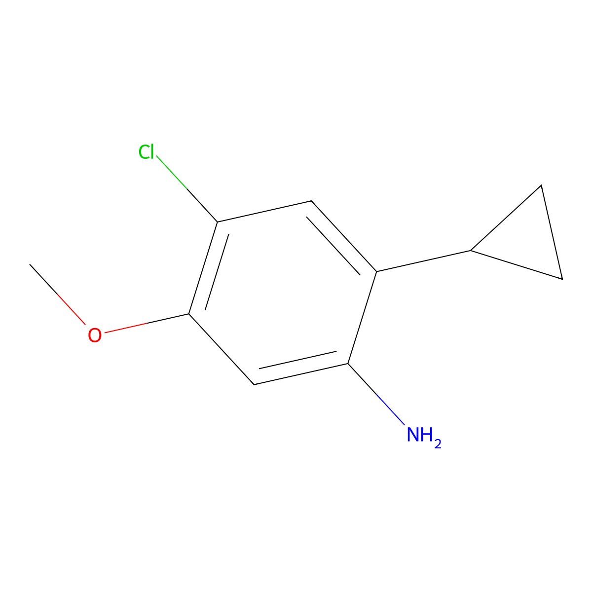 4-Chloro-2-cyclopropyl-5-methoxyaniline molecular structure, CAS 1383852-06-9