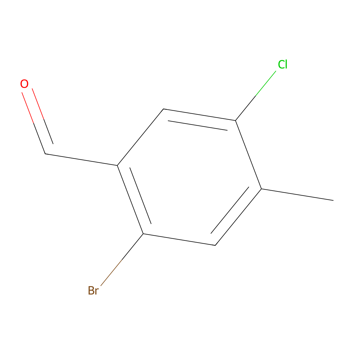 2-Bromo-5-chloro-4-methylbenzaldehyde molecular structure, CAS 1383855-38-6