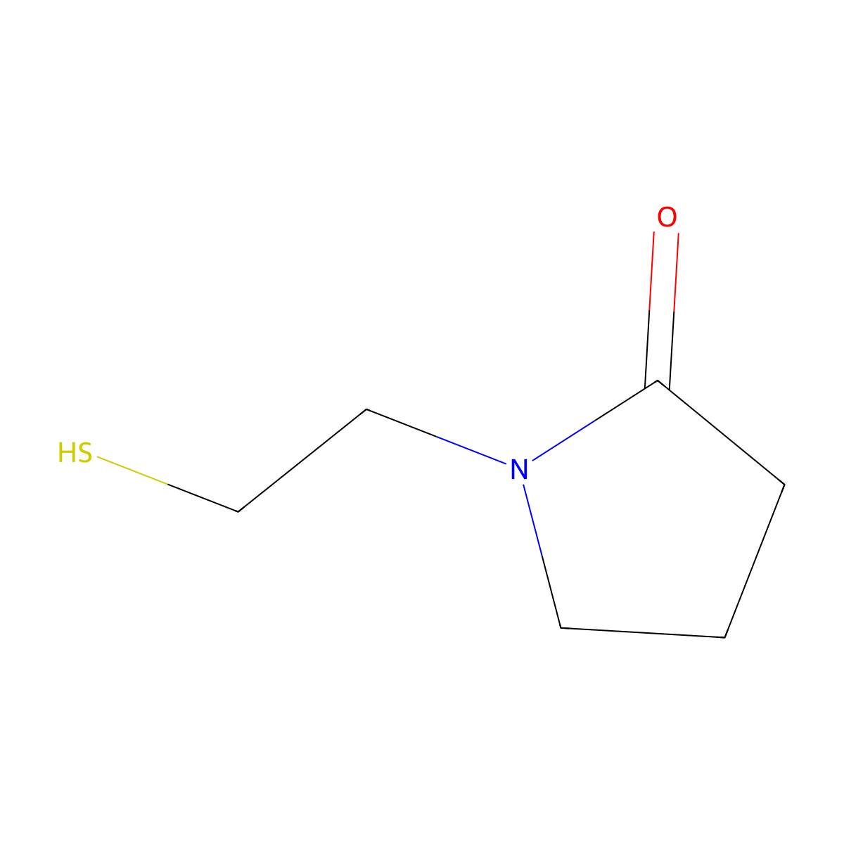 2-Pyrrolidinone, 1-(2-mercaptoethyl)- molecular structure, CAS 13839-15-1