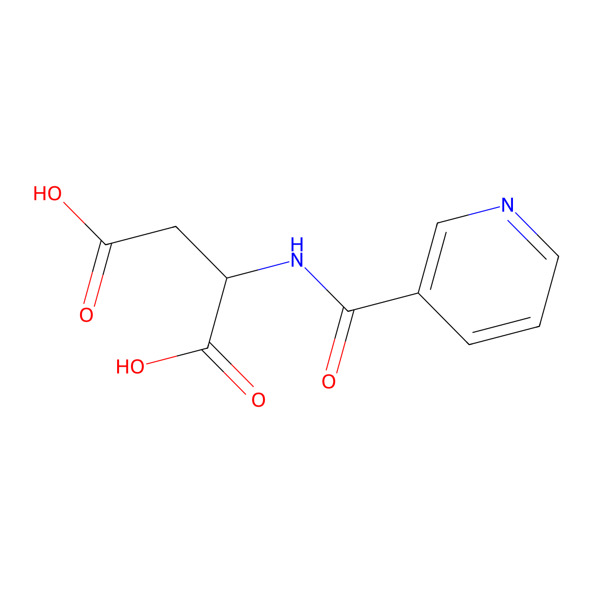 Aspartic acid, N-nicotinoyl-, DL- molecular structure, CAS 13839-28-6