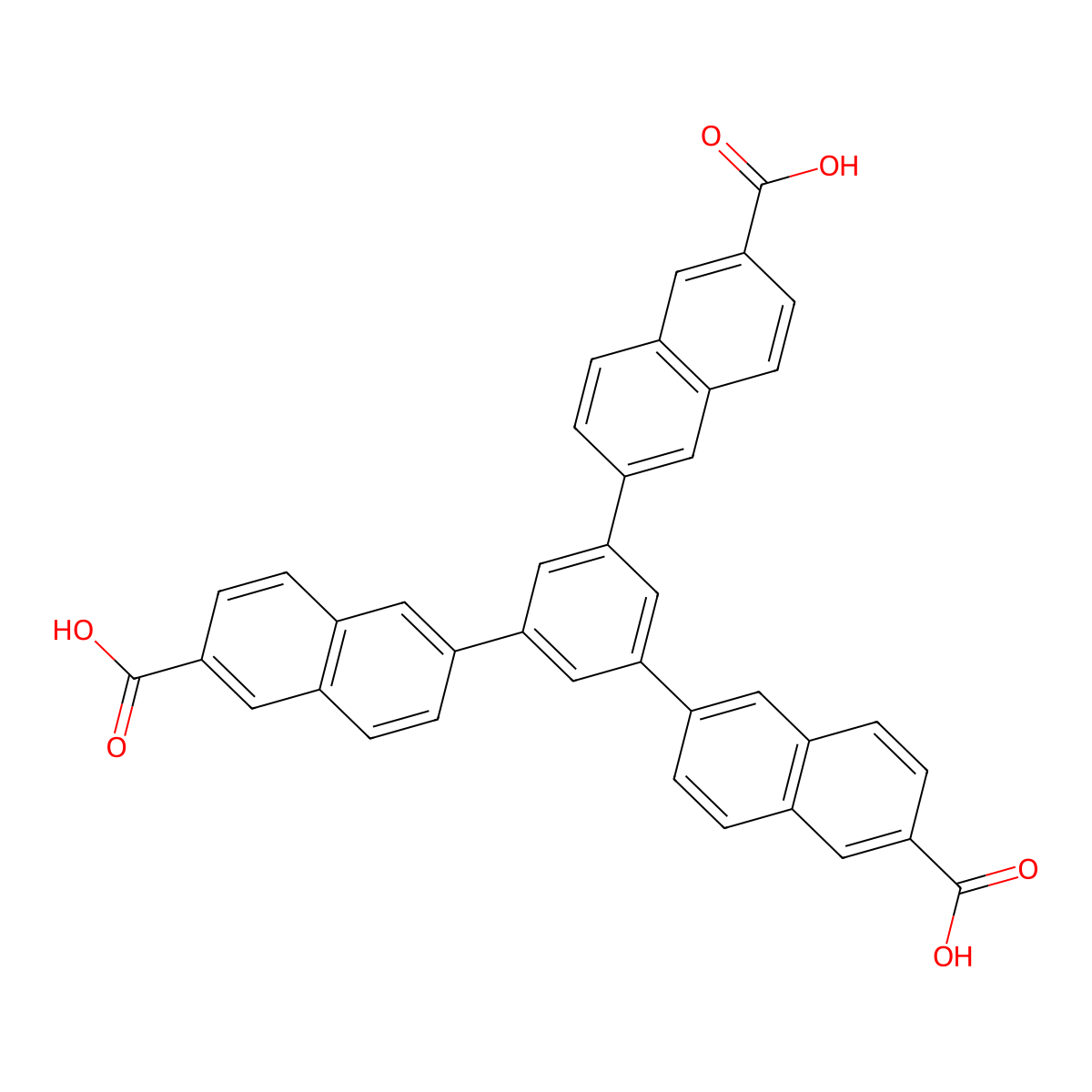 6,6',6''-(Benzene-1,3,5-triyl)tris(2-naphthoic acid) molecular structure, CAS 1383916-83-3