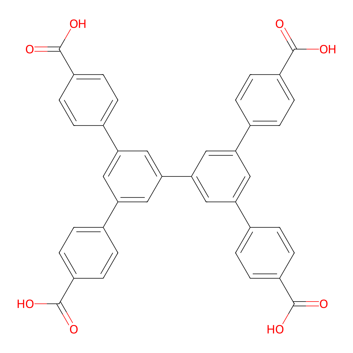 5',5''-Bis(4-carboxyphenyl)-[1,1':3',1'':3'',1'''-quaterphenyl]-4,4'''-dicarboxylic acid molecular structure, CAS 1383925-31-2