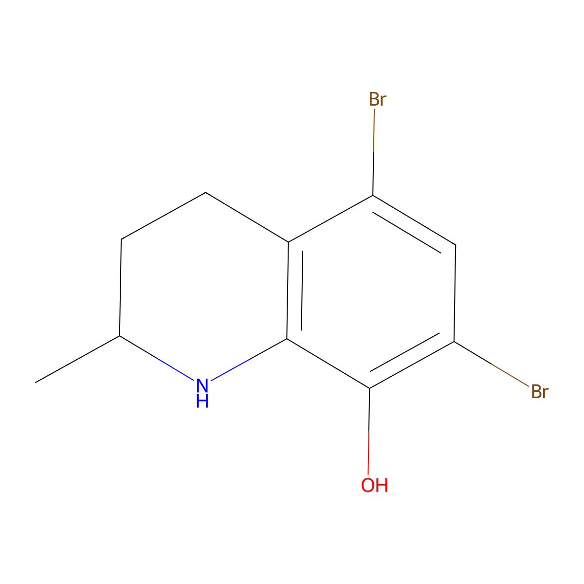 5,7-Dibromo-2-methyl-1,2,3,4-tetrahydroquinolin-8-ol molecular structure, CAS 1383949-01-6