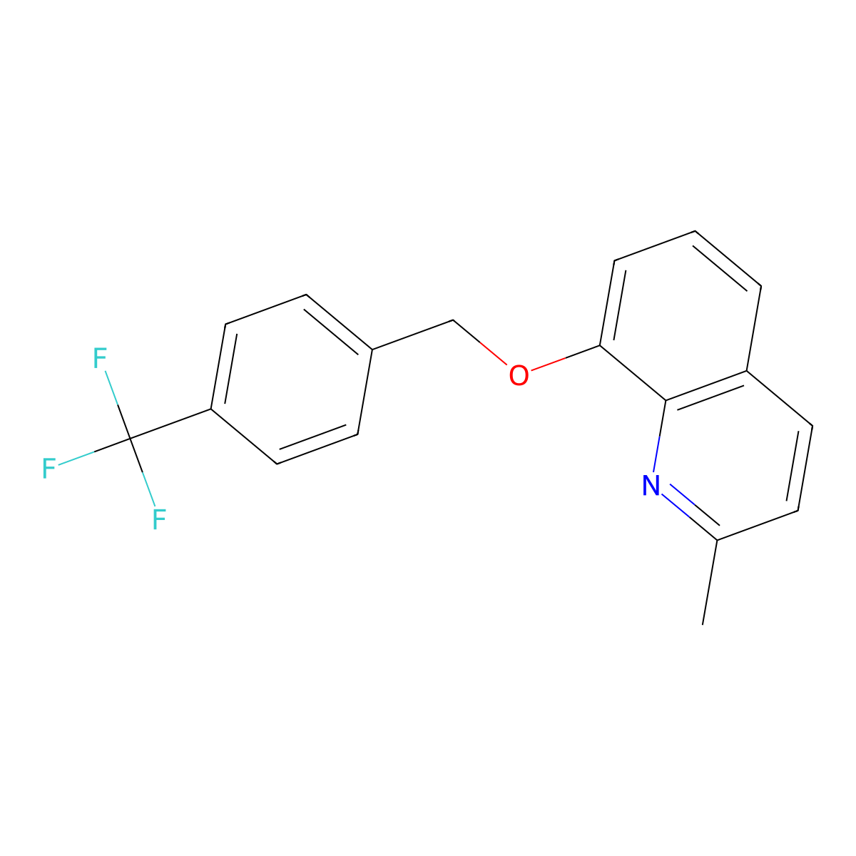 2-Methyl-8-(4-(trifluoromethyl)benzyloxy)quinoline molecular structure, CAS 1383949-10-7