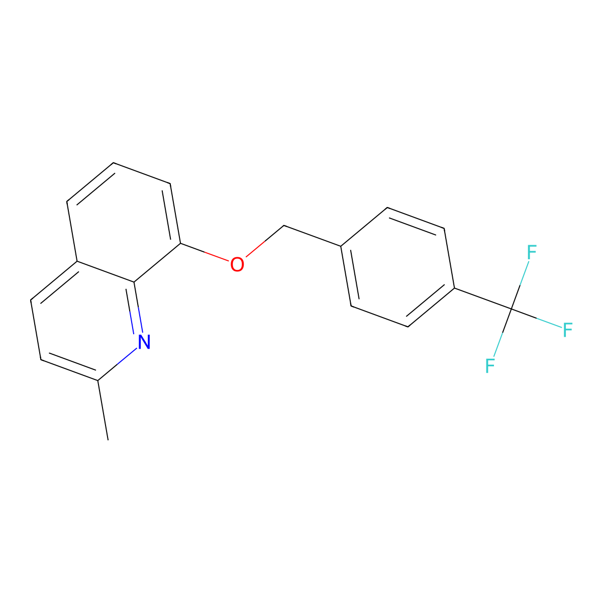 2-Methyl-8-(4-(trifluoromethyl)benzyloxy)quinoline molecular structure, CAS 1383949-10-7